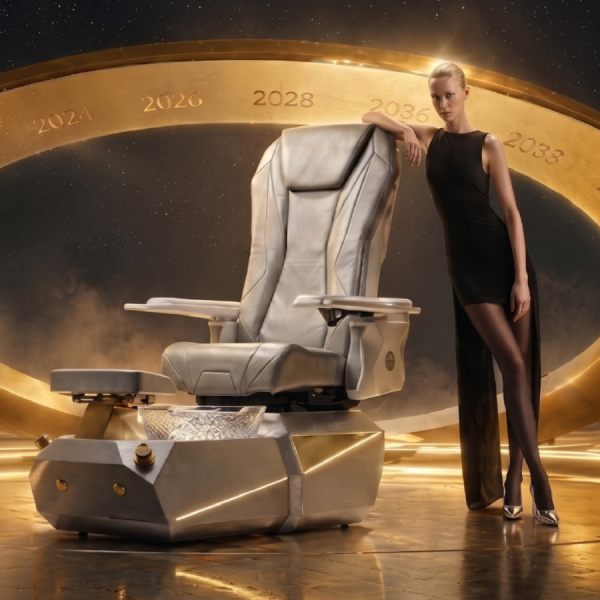 T-SPA Vekron Silver Pedicure Chair | Carbon Fiber & Heat Massage