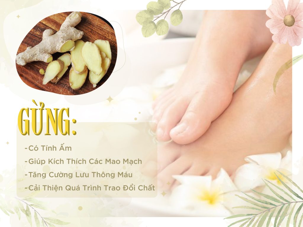 Gừng là một thành phần rất tốt trong công thức ngâm chân