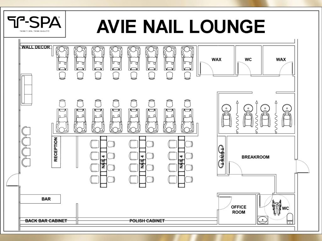 Avie Nail Lounge khoảng 2000sqft