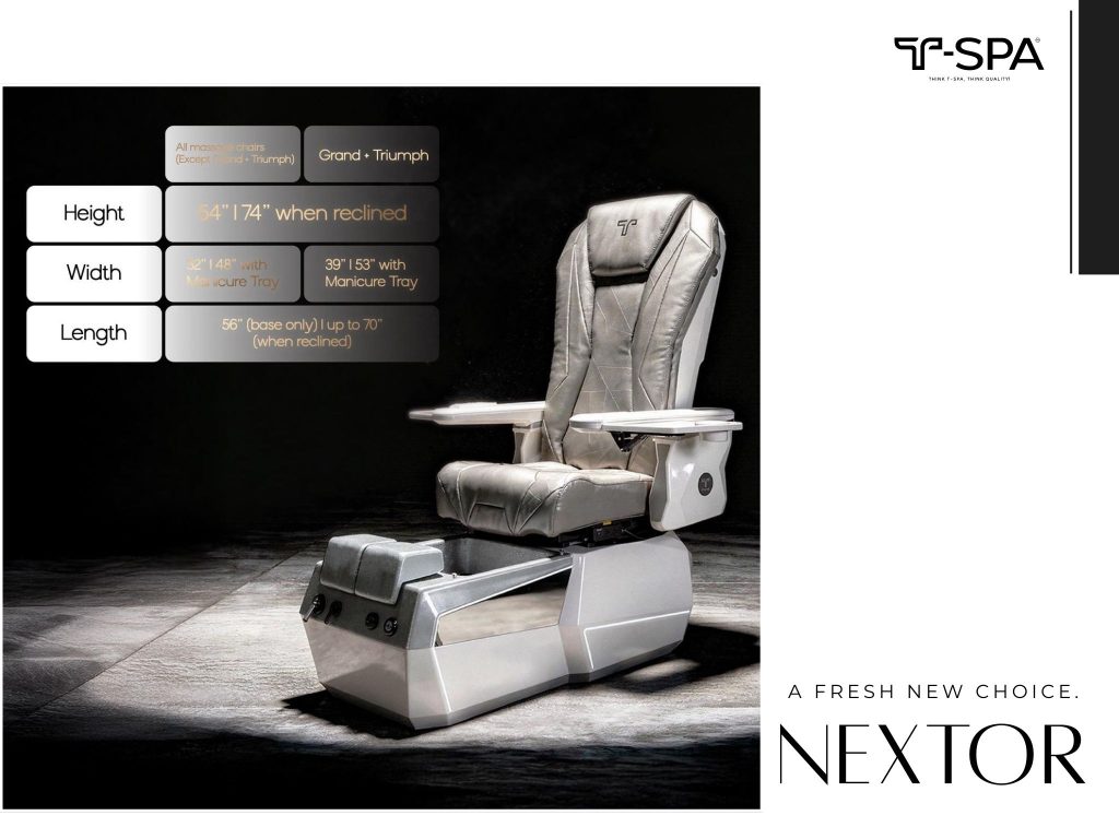 T-SPA Nextor pedicure chair dimensions and specs