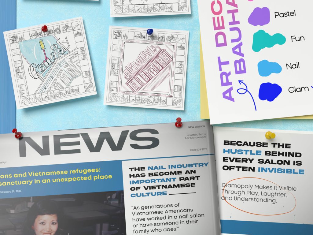 Connecting family and generations through the Glamopoly board game as part of nail salon branding strategy.