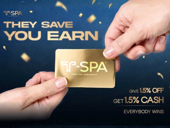 T-SPA Referral Program benefits including direct discounts for new customers and bank transfer commissions for referrers.