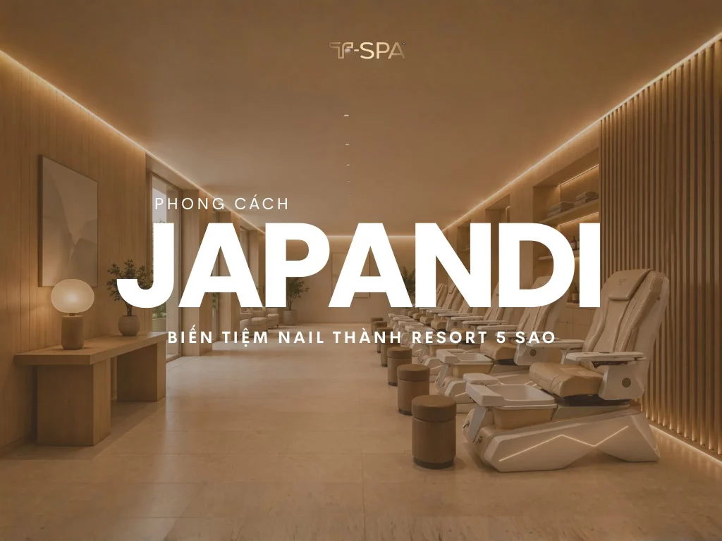 Pedicure chair T-spa phong cách Japandi mang đến không gian nail salon sang trọng