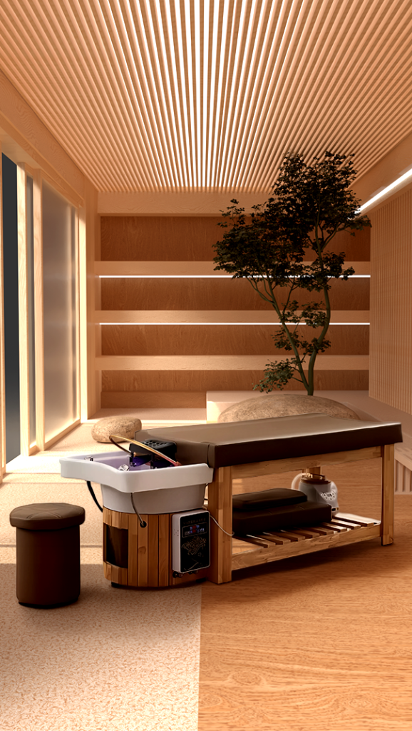 Wooden Head Spa Brown