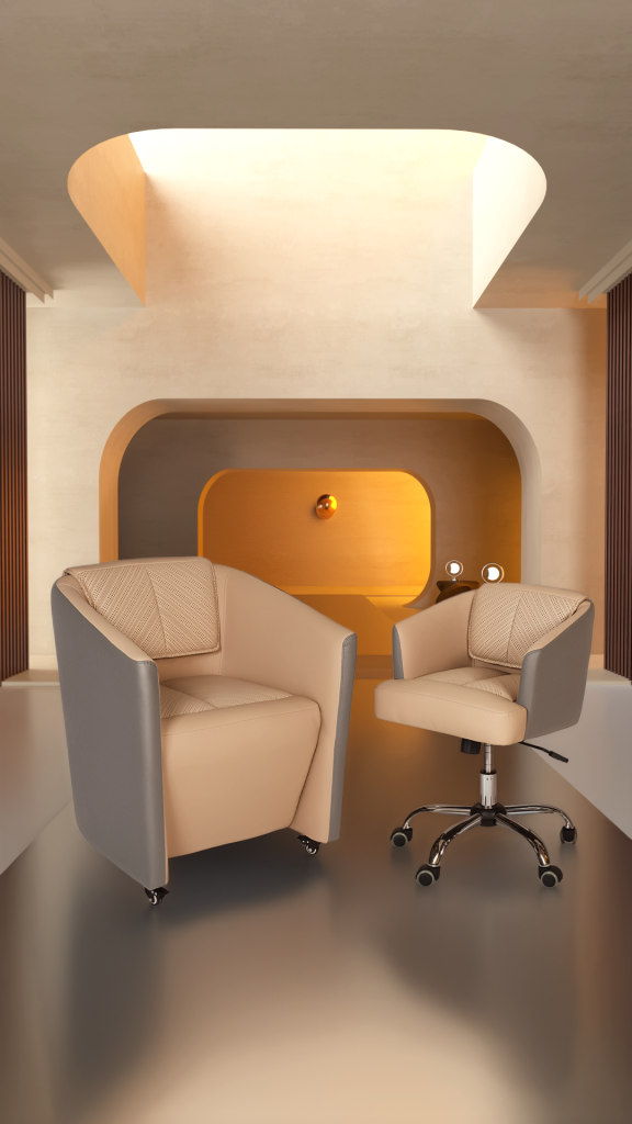 Modern Luxury Barron Acetone Proof Leather Manicure Chair Combo