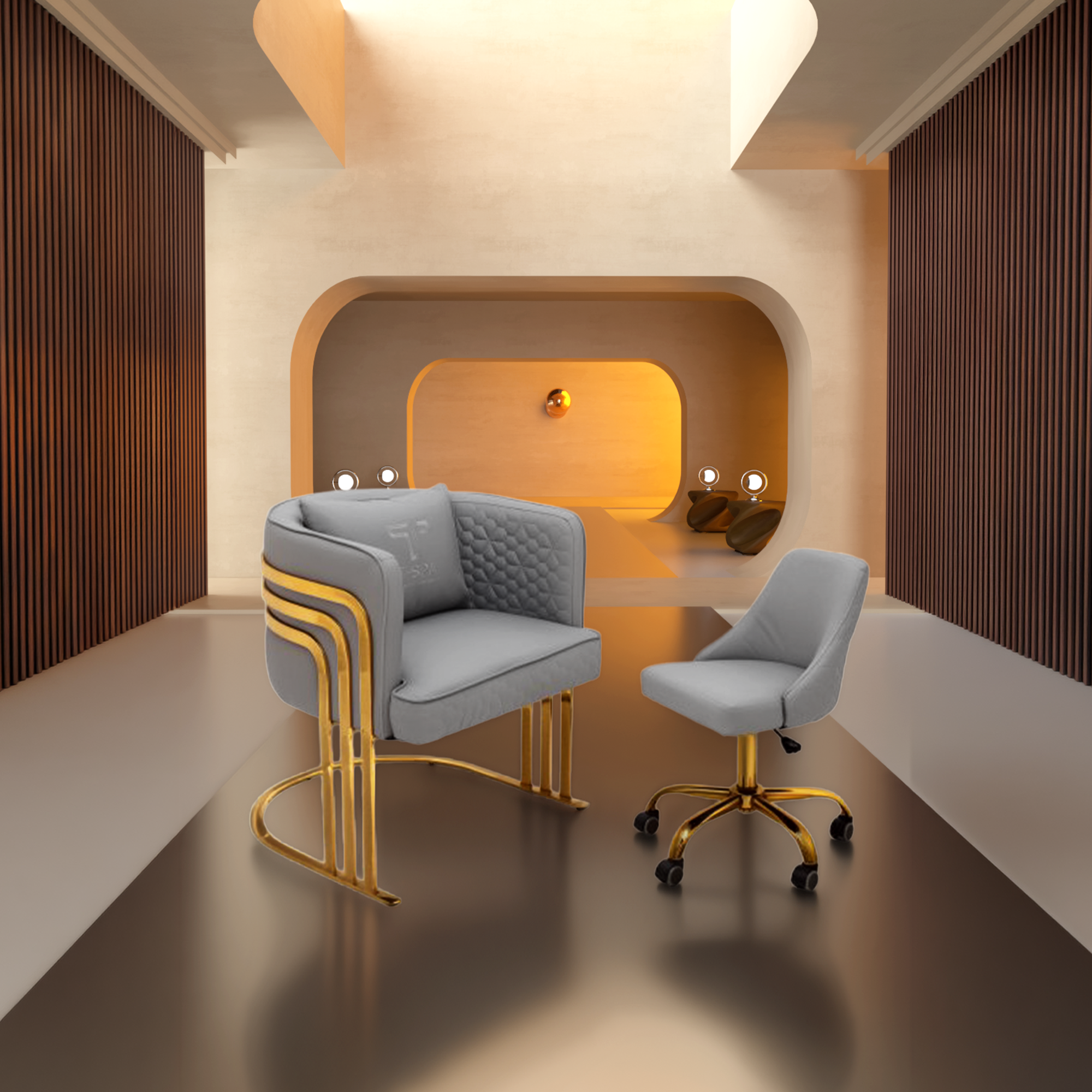 Modern Luxury Blake Acetone Proof Leather Chair Manicure Combo Thumbnail