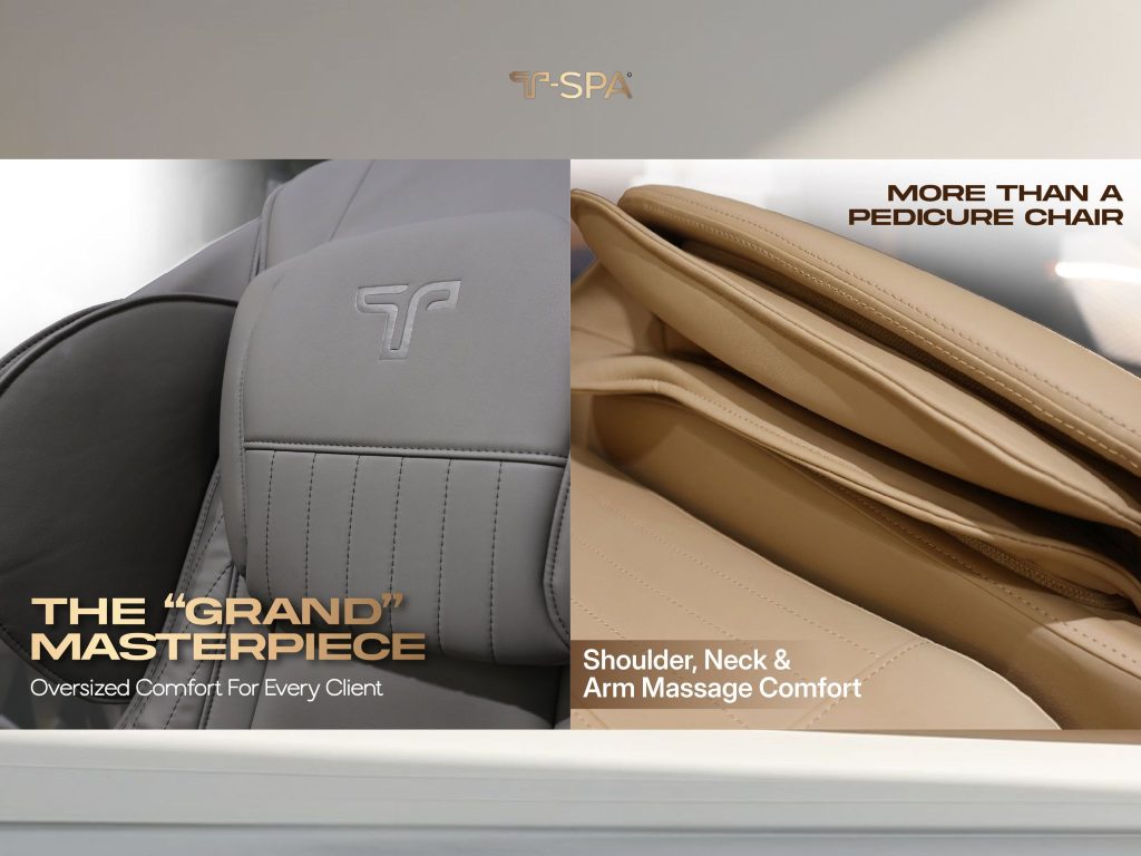 T-Spa Grande Top Pedicure Chair với thiết kế hiện đại và công nghệ thông minh.