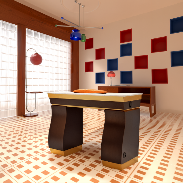 Bauhaus Sewell Single Table - Chocolate Thumbnail