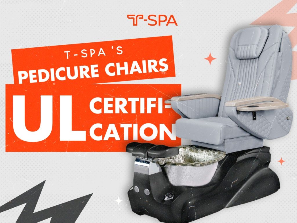 High-quality T-SPA UL certified pedicure chairs designed for US nail salon safety and durability.